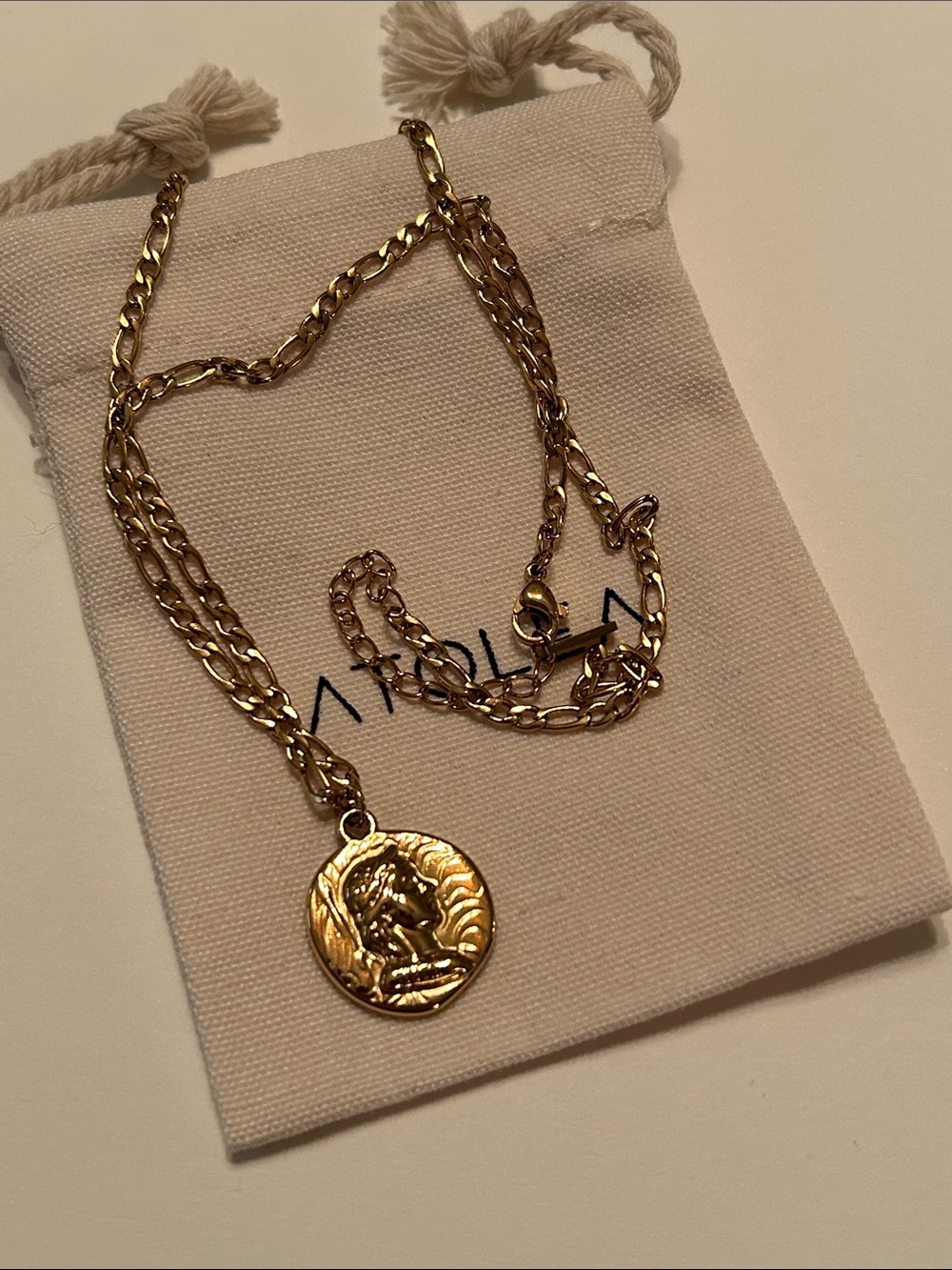 Atolea Roma Necklace, goldtone, NEW